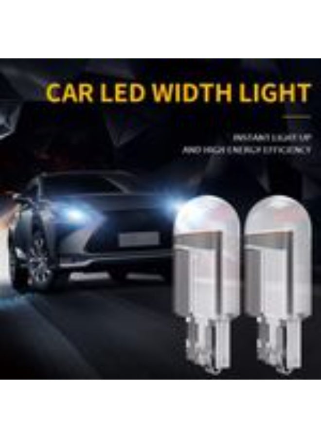 T10-COB Universal Glass Enclosed T10 W5W LED Parking Light Super Bright White 6000K Light Interior Pilot License Plate Dome Indicator Lamp Bulb for Car Bike and Motorcycle (2W, White, 2 PCS) - Image 2